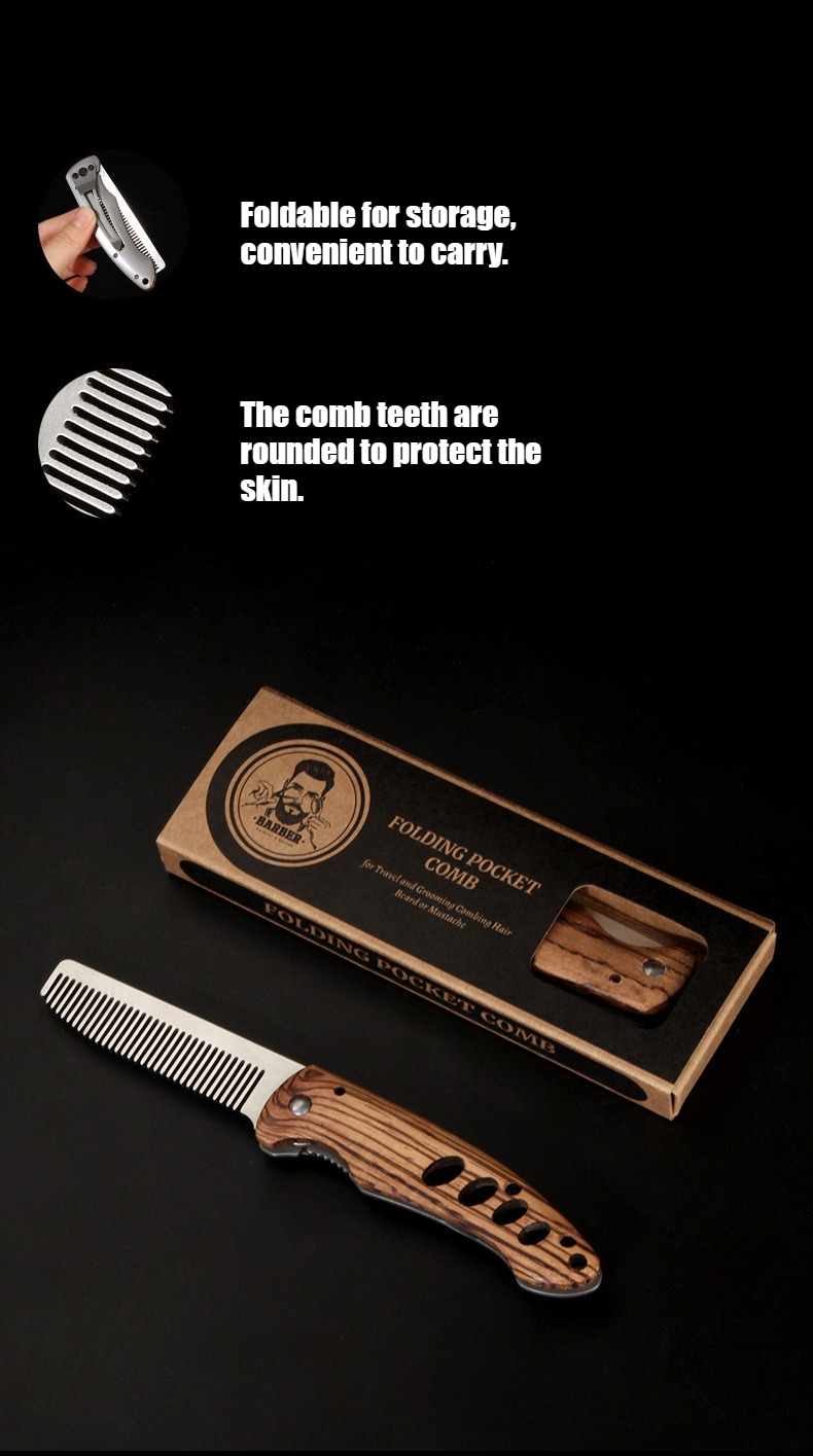 Solid Wood & Metal Folding Bea - Mens Grooming Travel Kit review and price